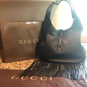 GUCCI Calfskin New Jackie Nouveau Fringe bag